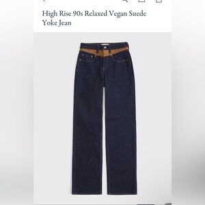 High rise 90s relaxed vegan suede yoke Jean